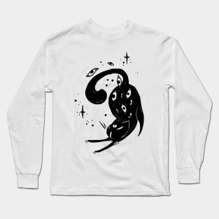 Black Cat With Stars Long Sleeve T-Shirt